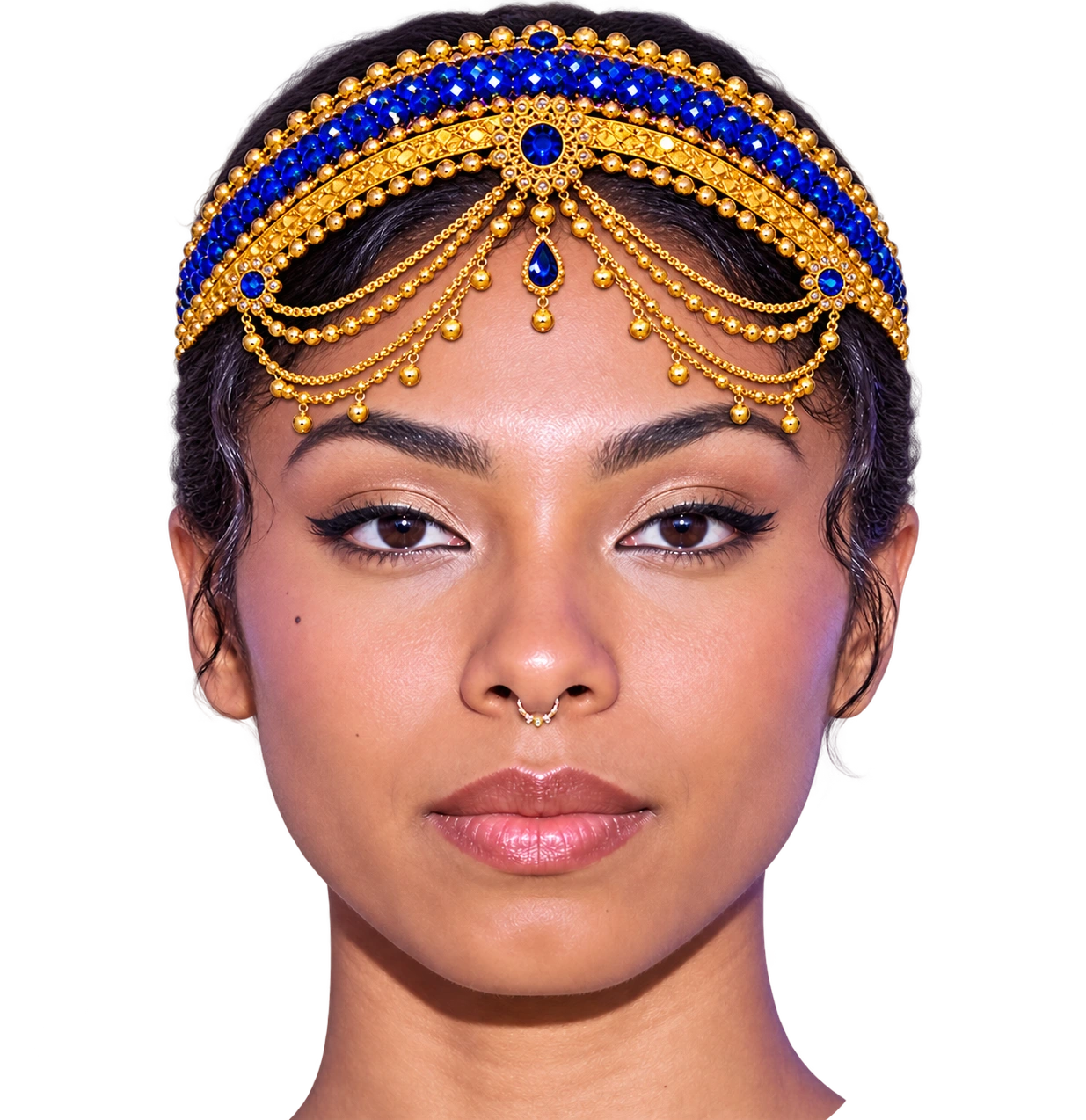 Queen Nefertari Jeweled Royal Headpiece